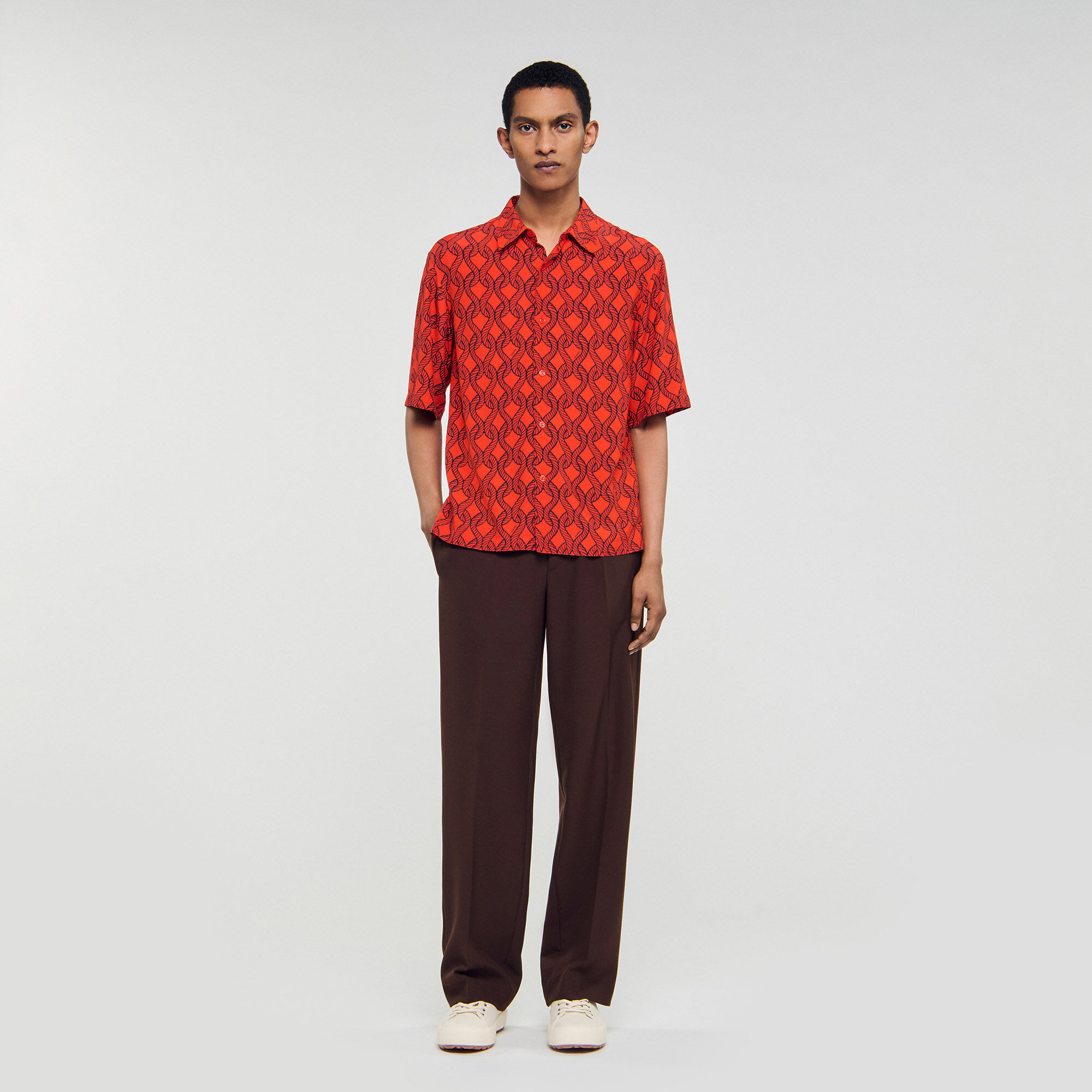 Chemise fluide imprimé corde