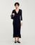 Robe longue en maille avec col V