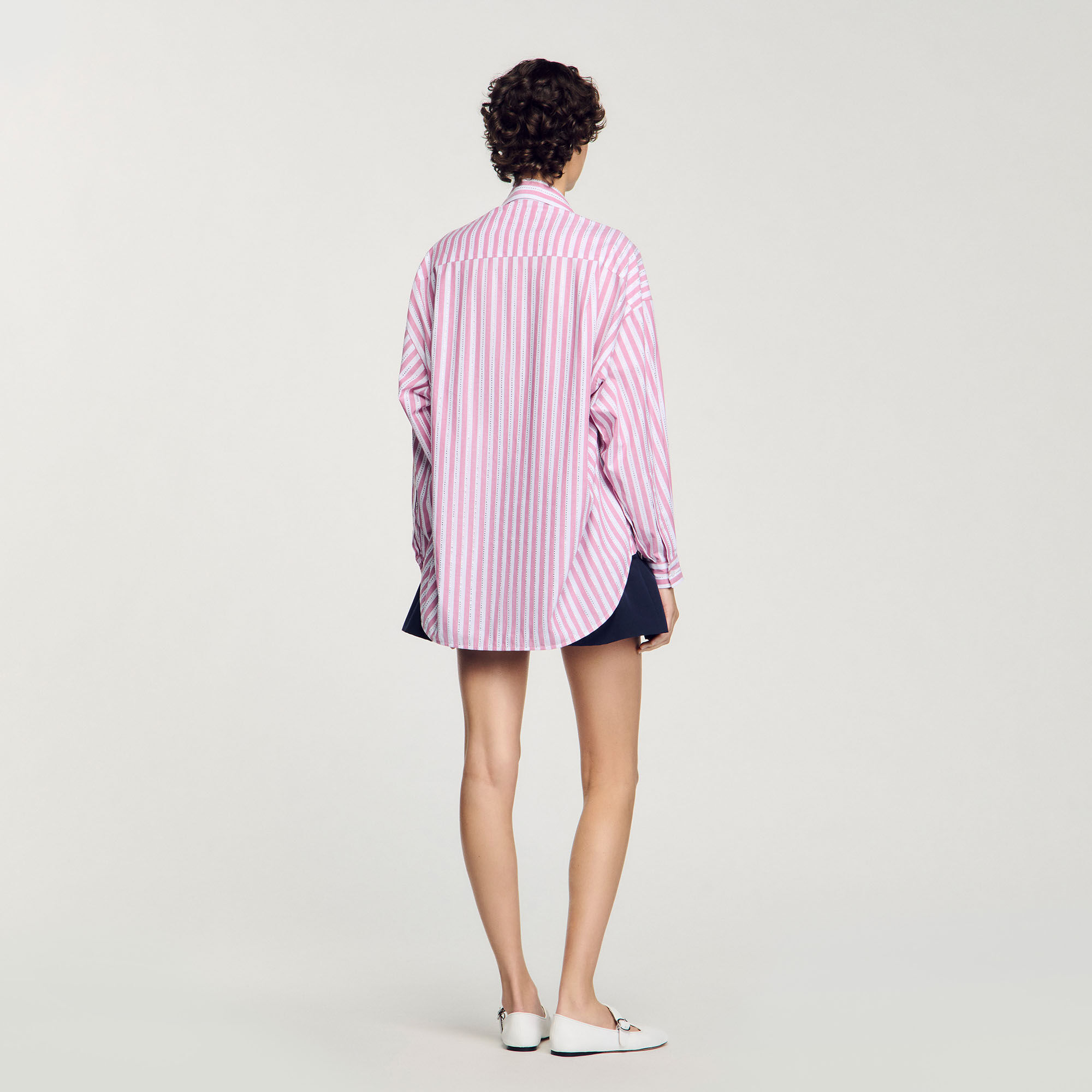 Chemise à rayures strassée