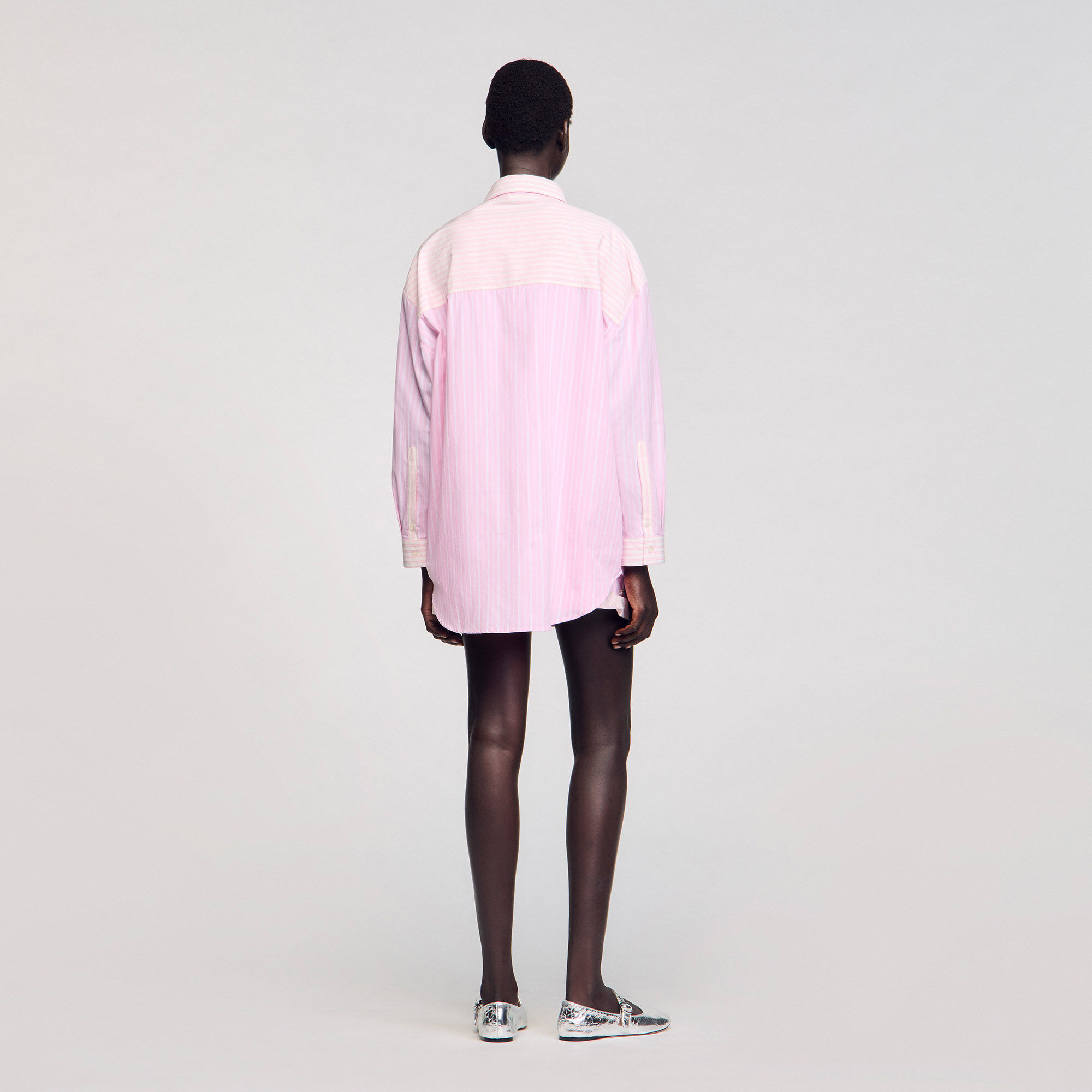Chemise strassée à rayures