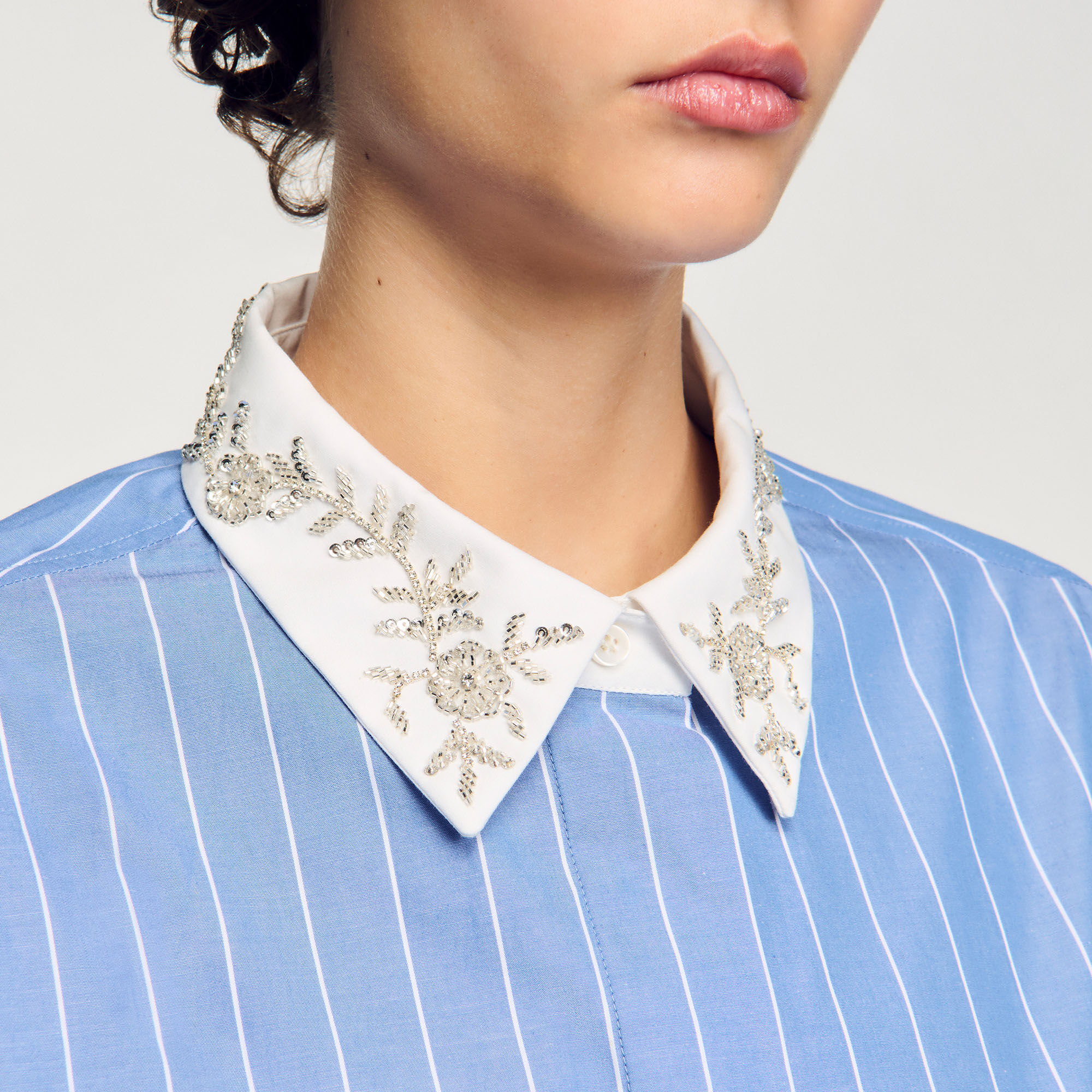 Chemise courte à rayures