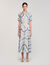 Robe midi en soie imprimé spirales