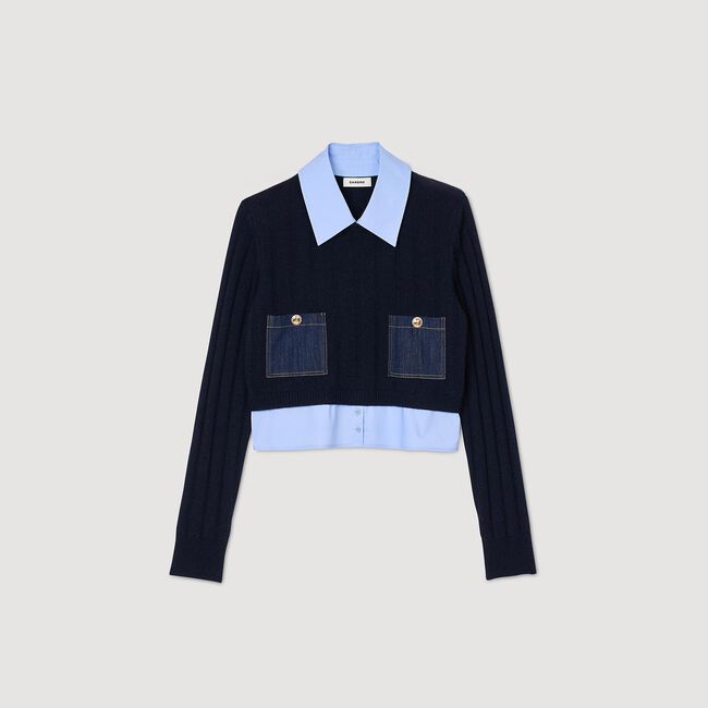 Pull court en laine et cachemire