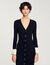 Robe longue en maille avec col V