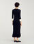Robe longue en maille avec col V