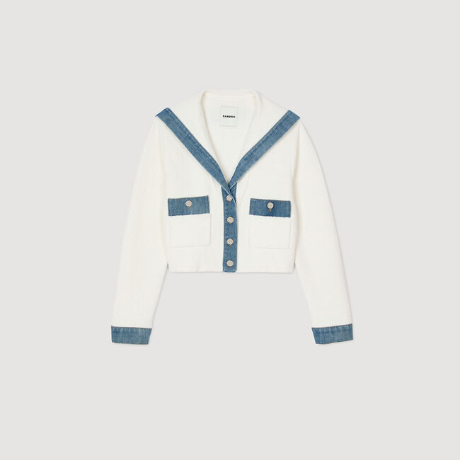 Cardigan à détails denim