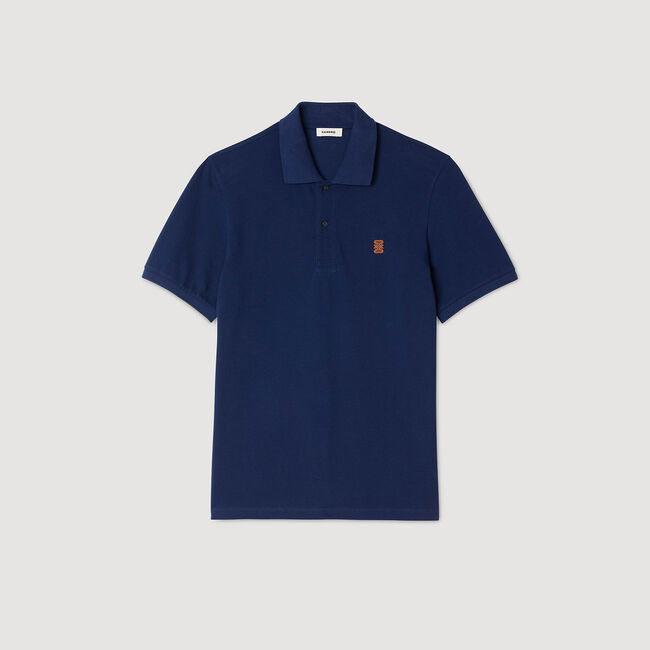 Polo à logo cuir
