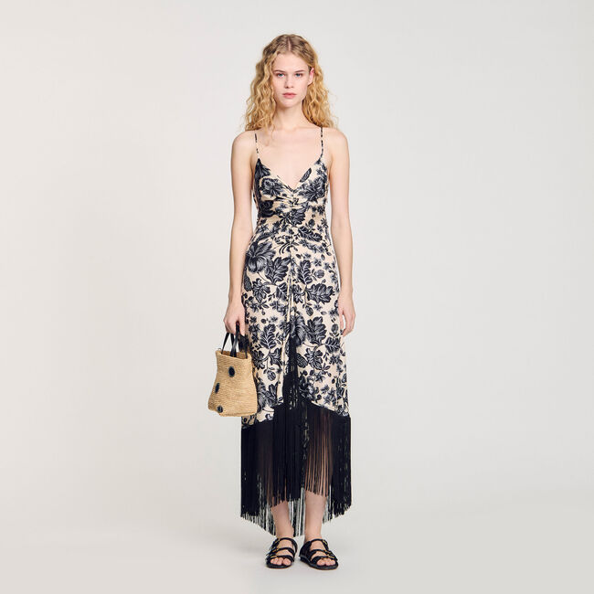 Robe longue à imprimé fleuri hawaïen
