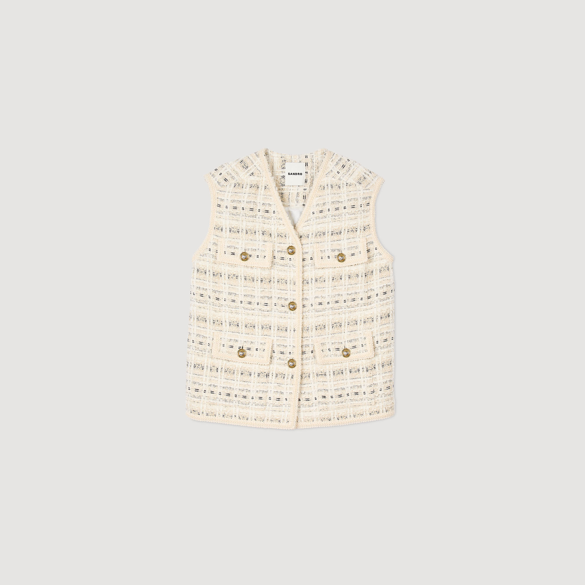 Veste sans manches en tweed