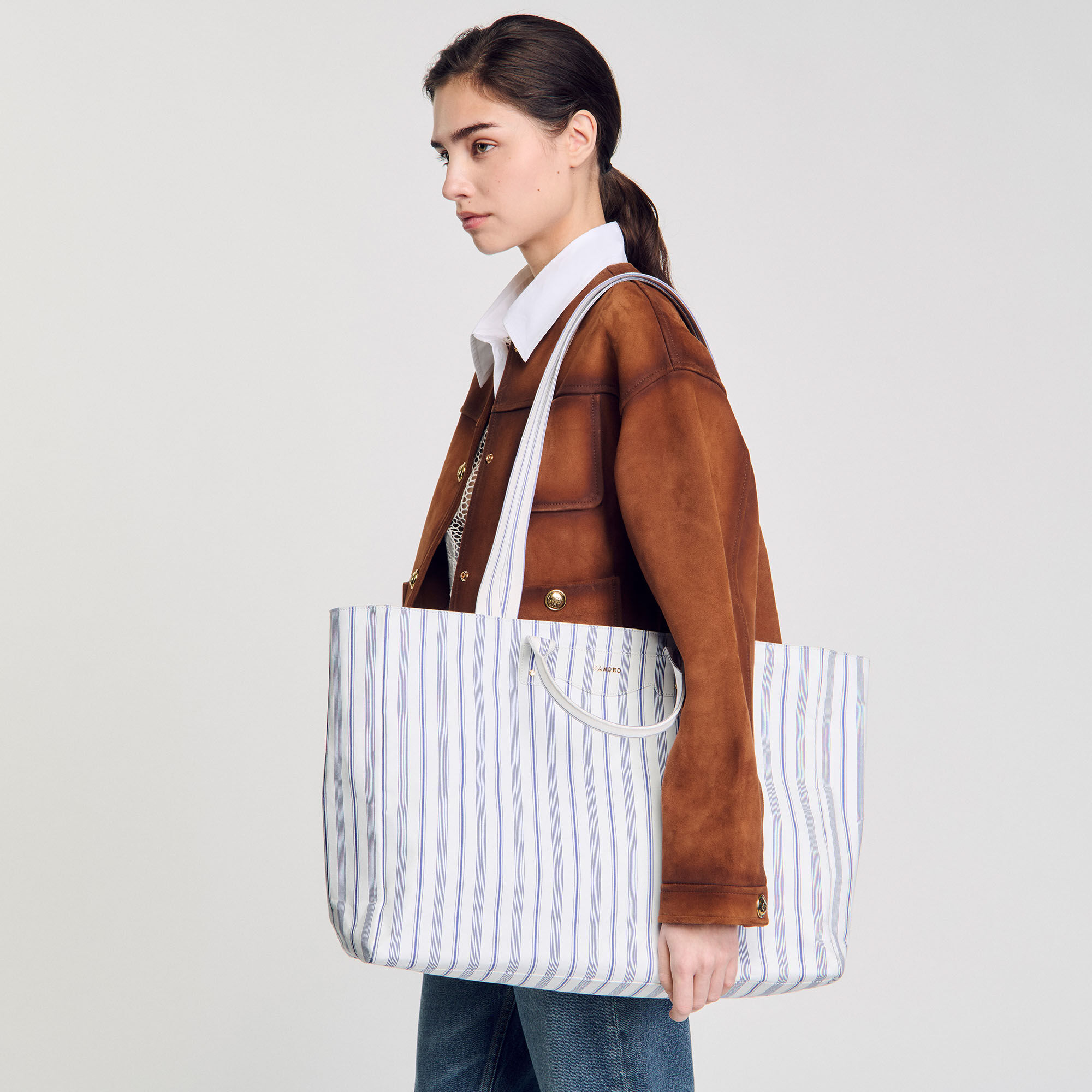 Sac cabas en toile à rayures