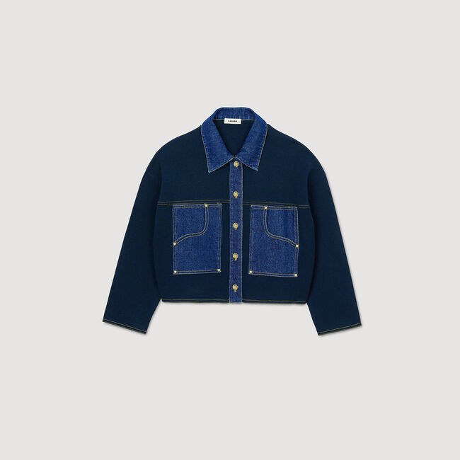 Cardigan à détail denim