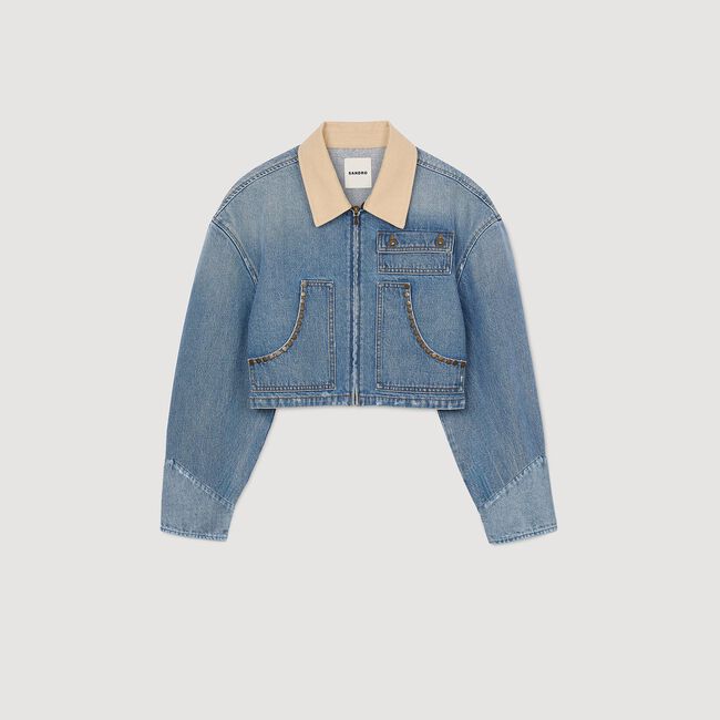 Blouson en jean à studs