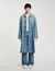 Manteau long en jean délavé 