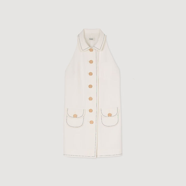 Robe courte à col claudine