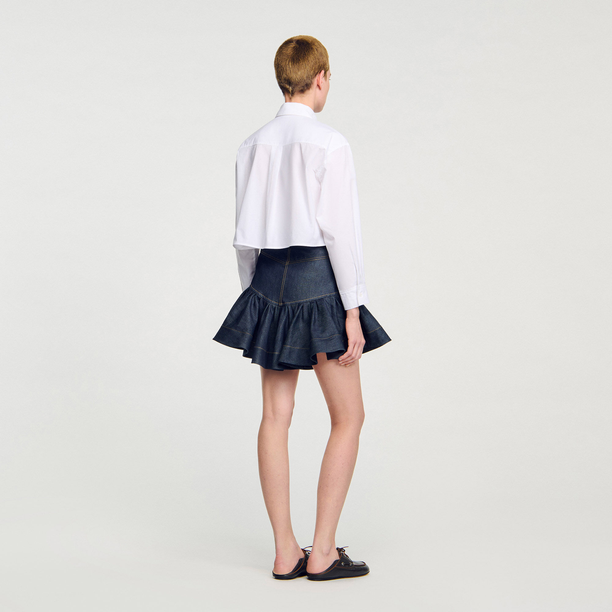 Chemise courte à détails nœuds