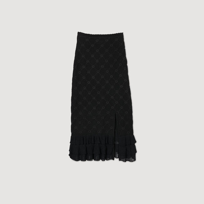 Jupe midi en maille
