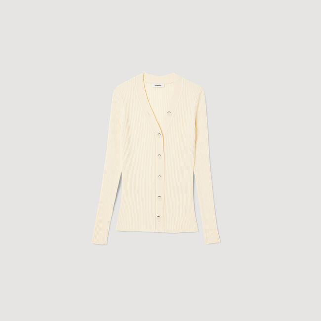 Cardigan en maille côtelée