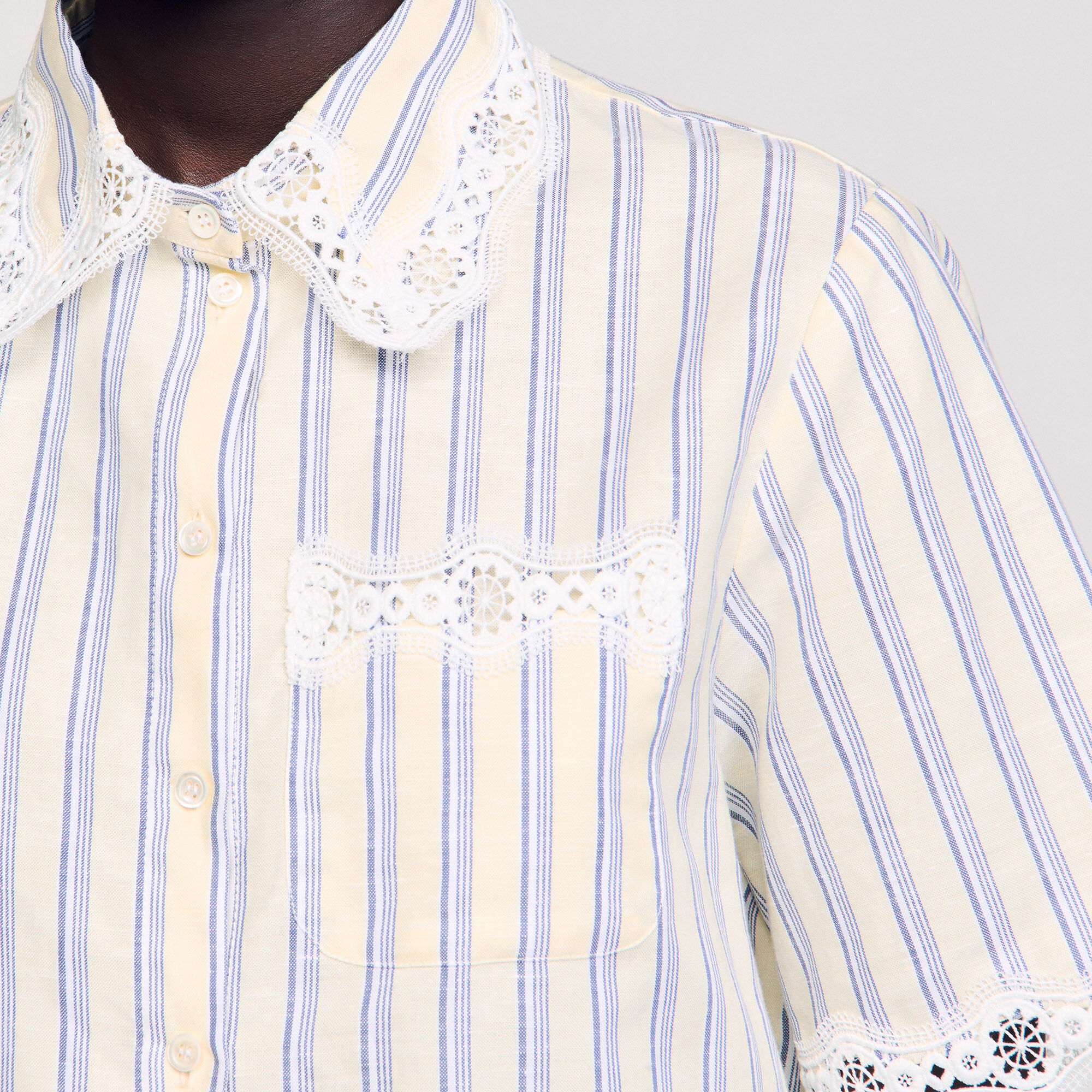 Chemise courte à rayures