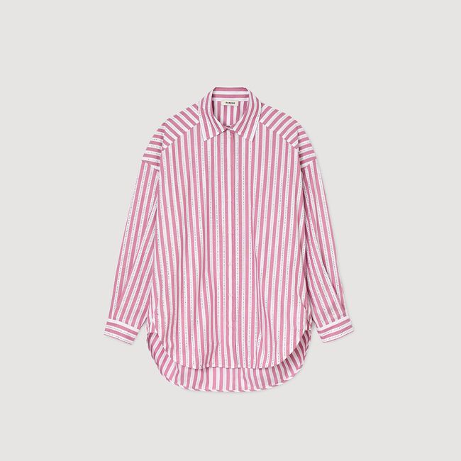 Chemise à rayures strassée