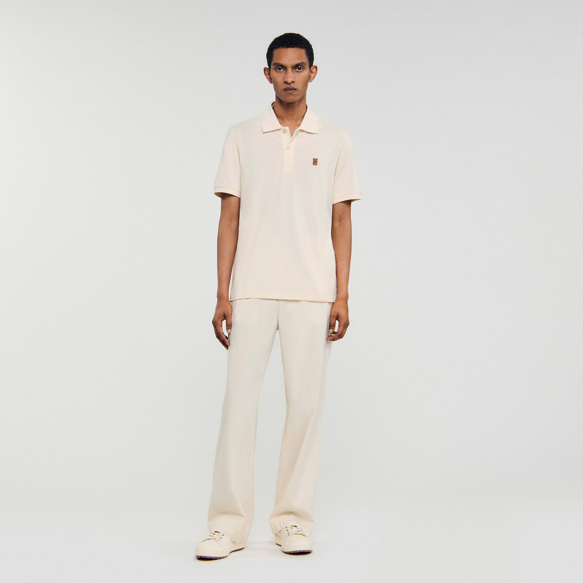 Polo à logo cuir
