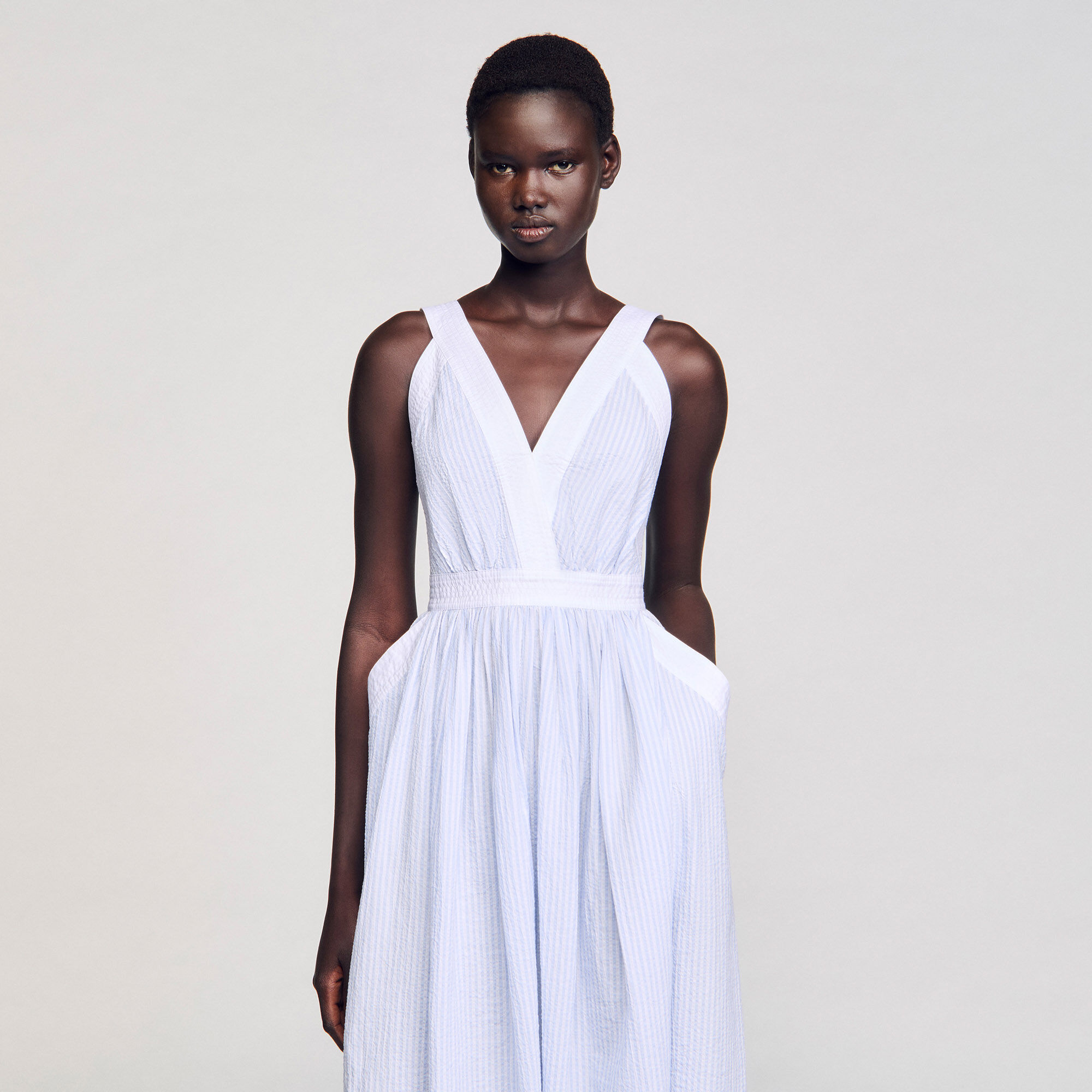 Robe longue à rayures