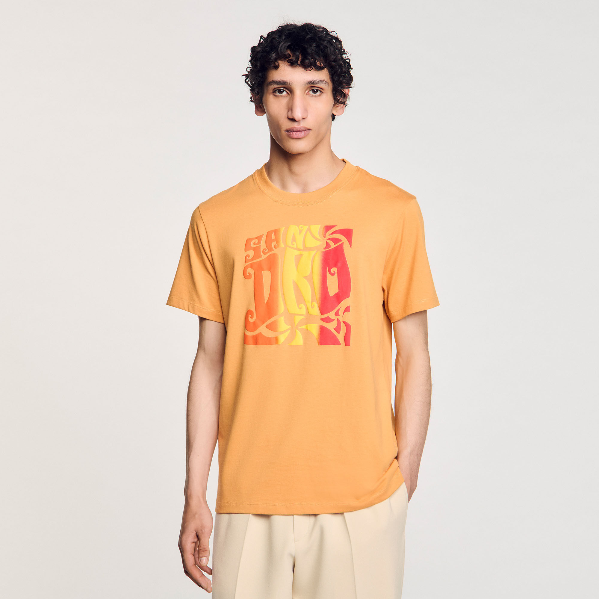T-shirt en coton à imprimé vagues