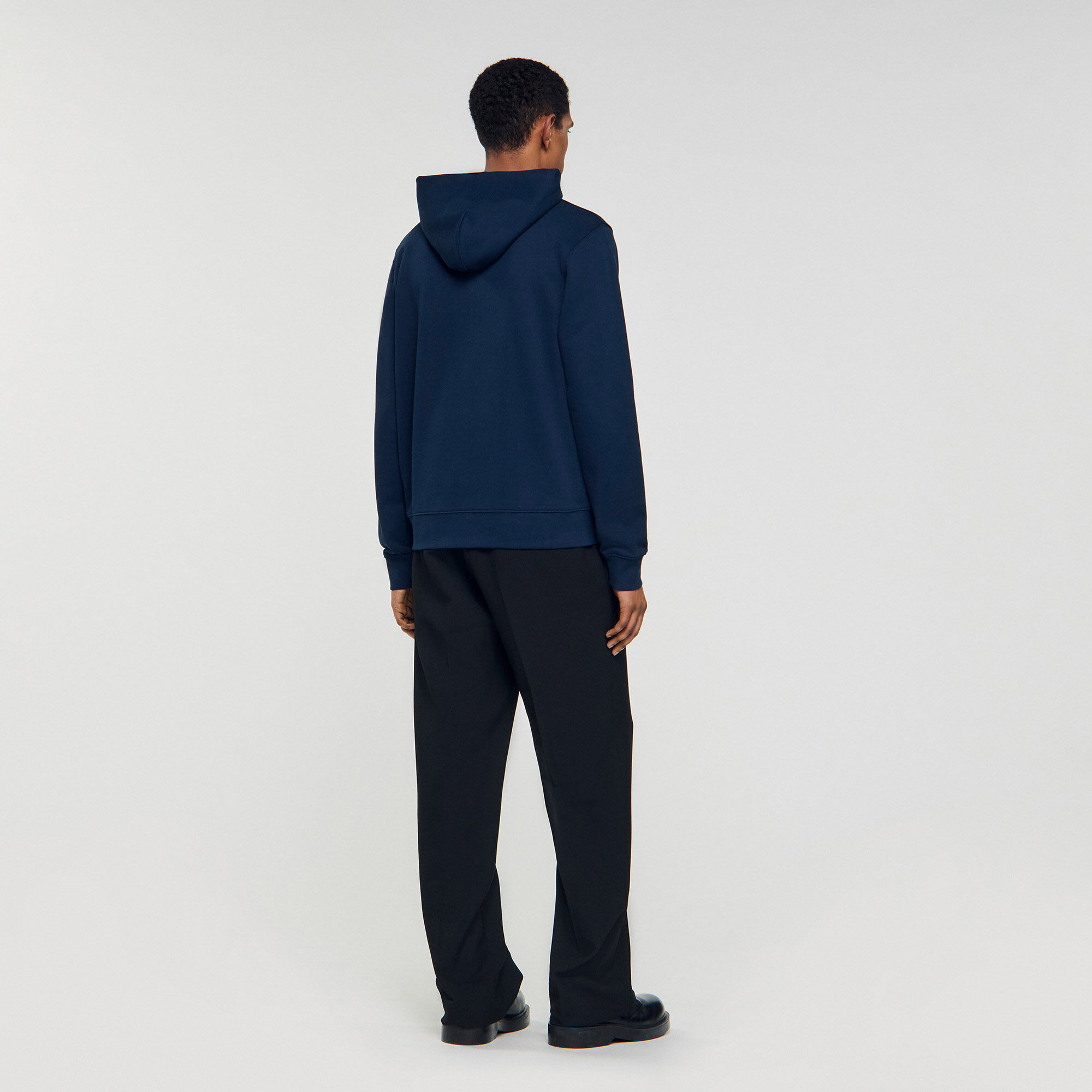 Sweatshirt à patch en cuir