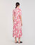Robe longue chemise à imprimé fleuri