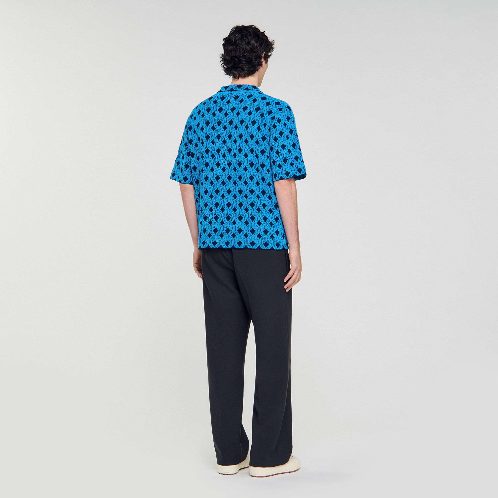 Chemise cardigan à jacquard corde