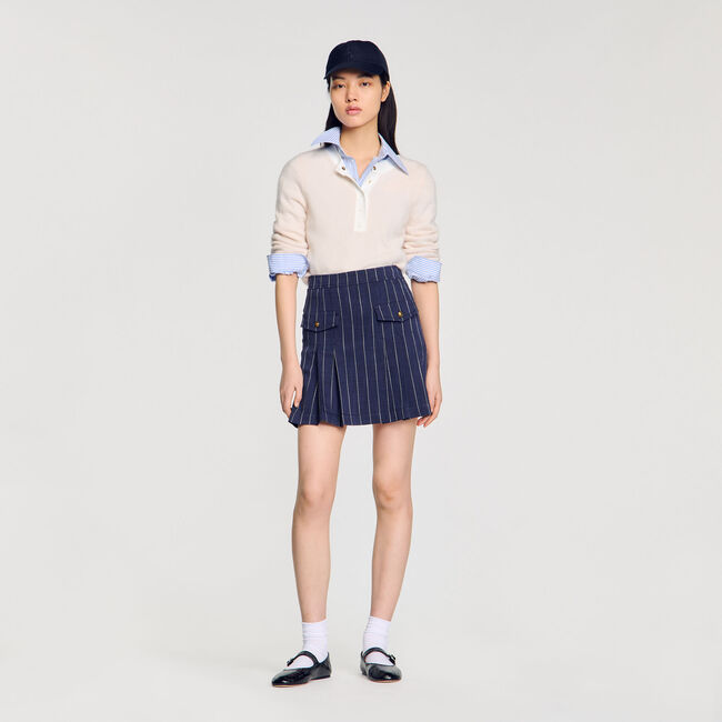 Pull bicolore en laine et cachemire 