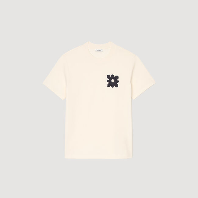 T-shirt à détail fleur