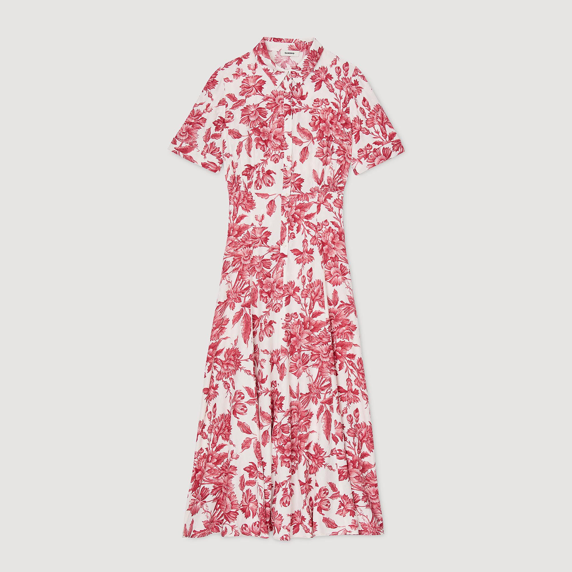 Robe longue chemise à imprimé fleuri
