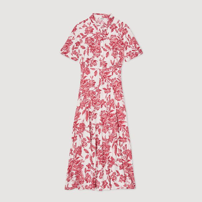 Robe longue chemise à imprimé fleuri