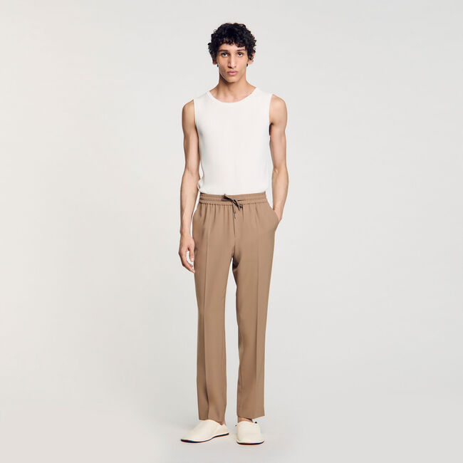 Pantalon droit élastiqué