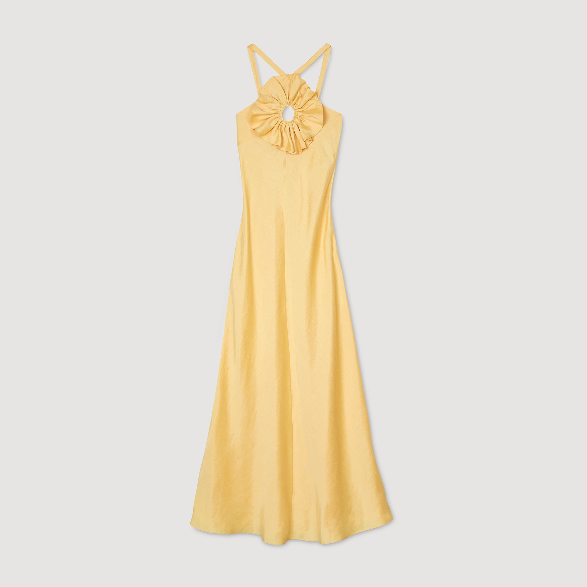 Robe longue à détail volant