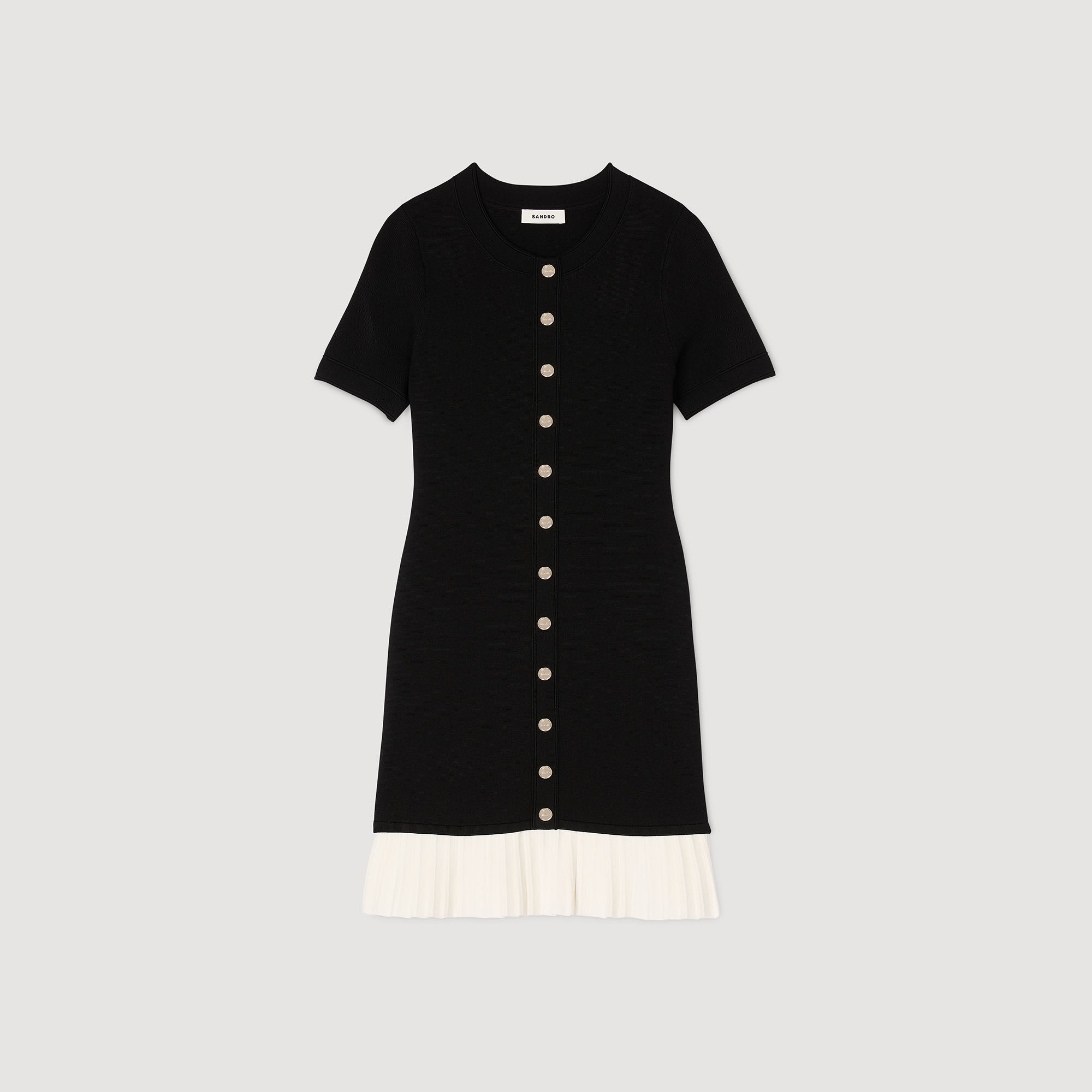 Robe courte en maille à volant