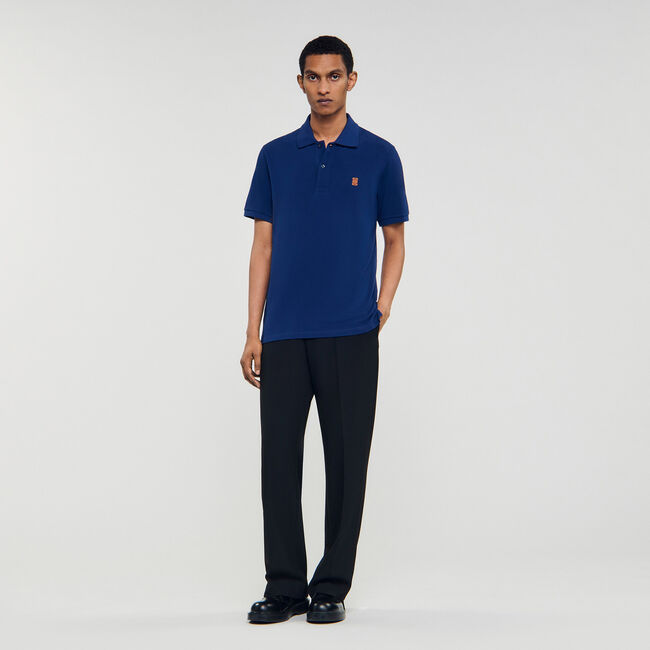 Polo à logo cuir