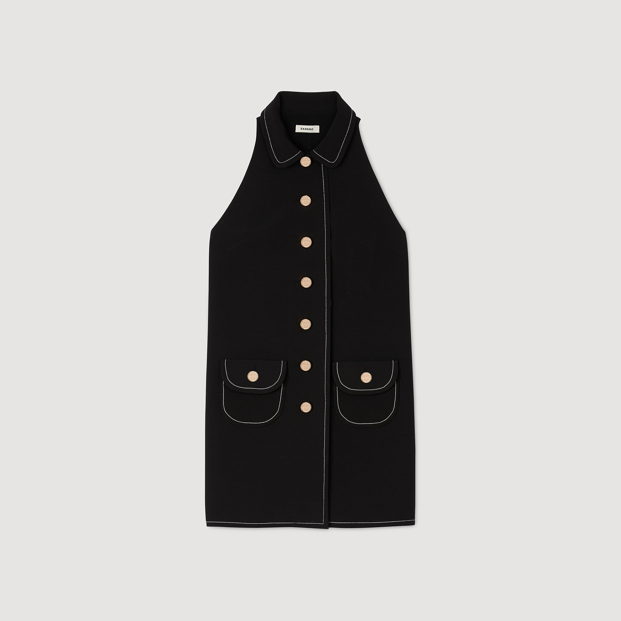 Robe courte à col claudine
