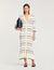 Robe longue en maille rayée 