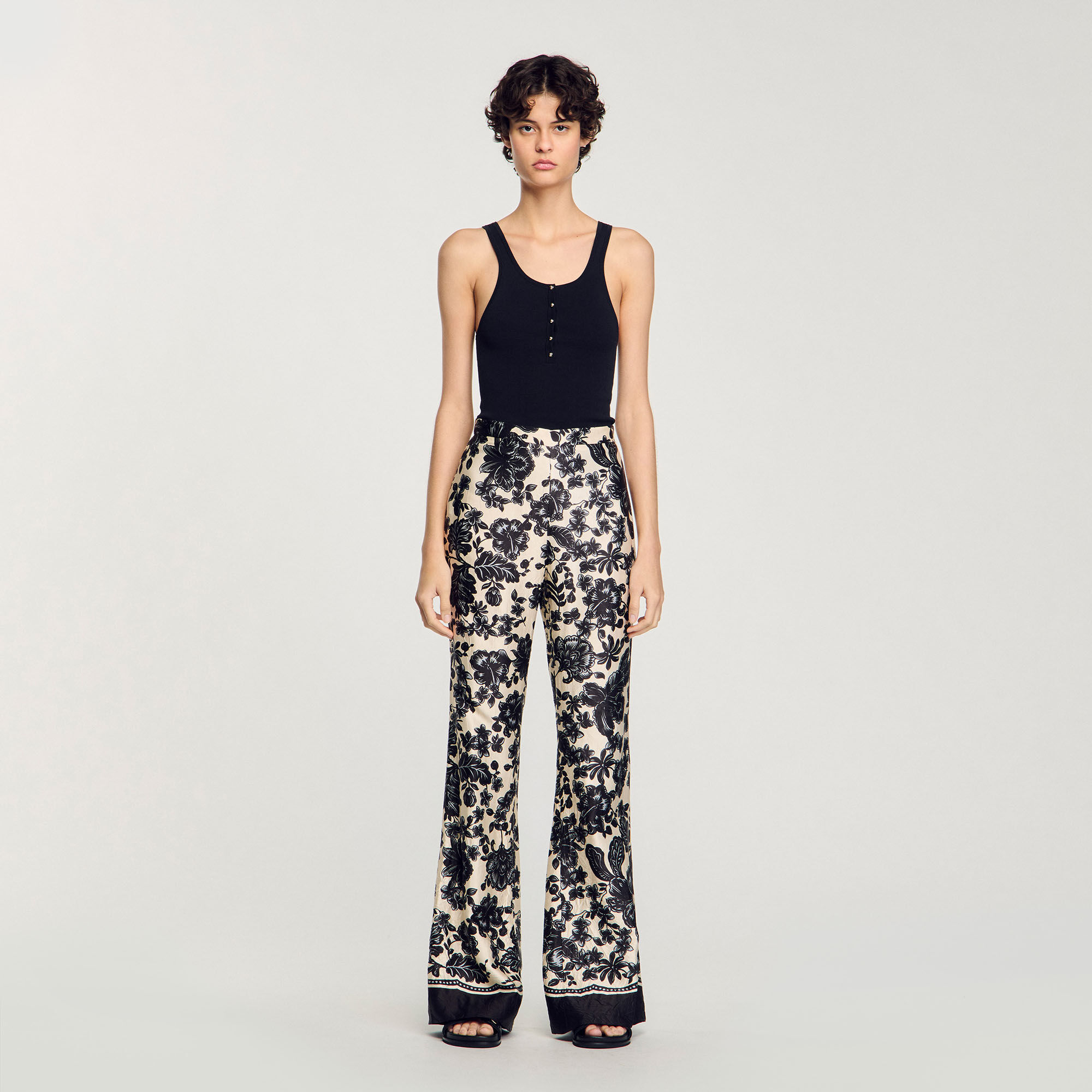Pantalon à imprimé fleuri hawaïen