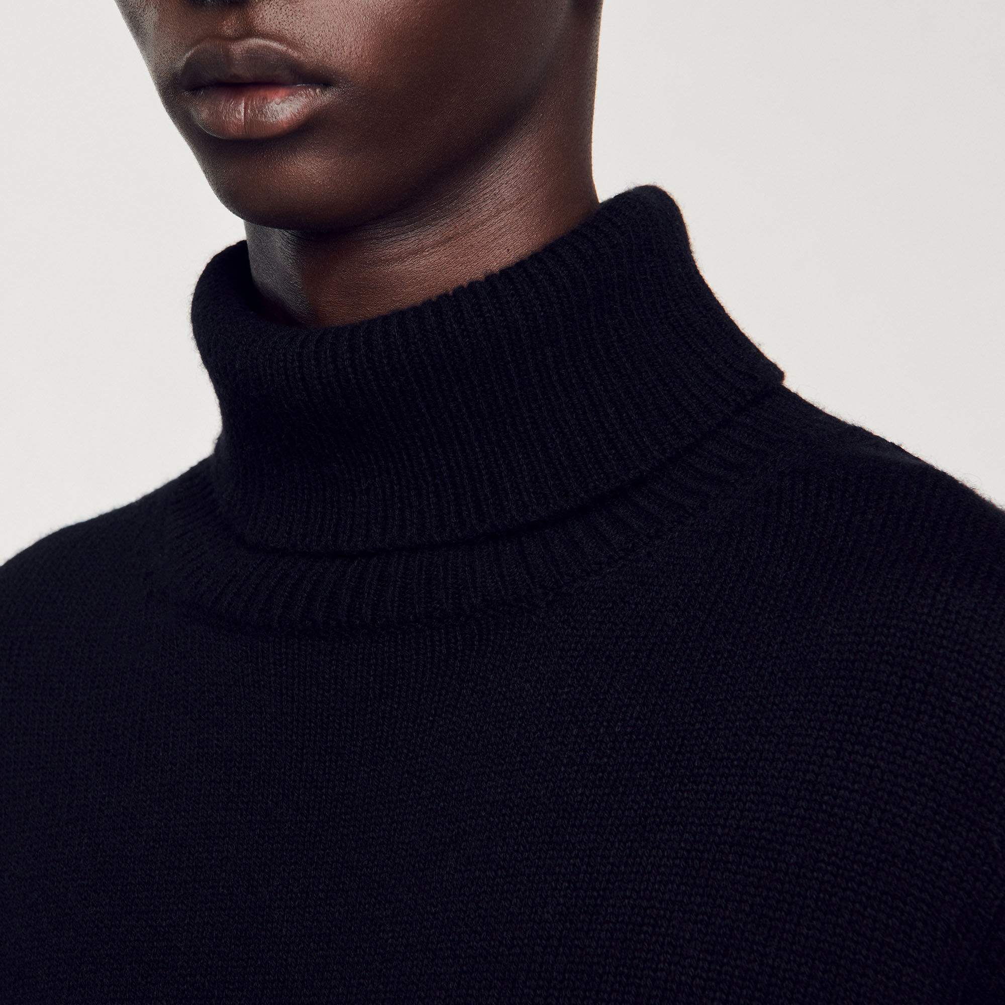Pull col roulé laine et cachemire