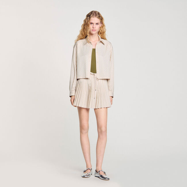 Chemise strassée à rayures