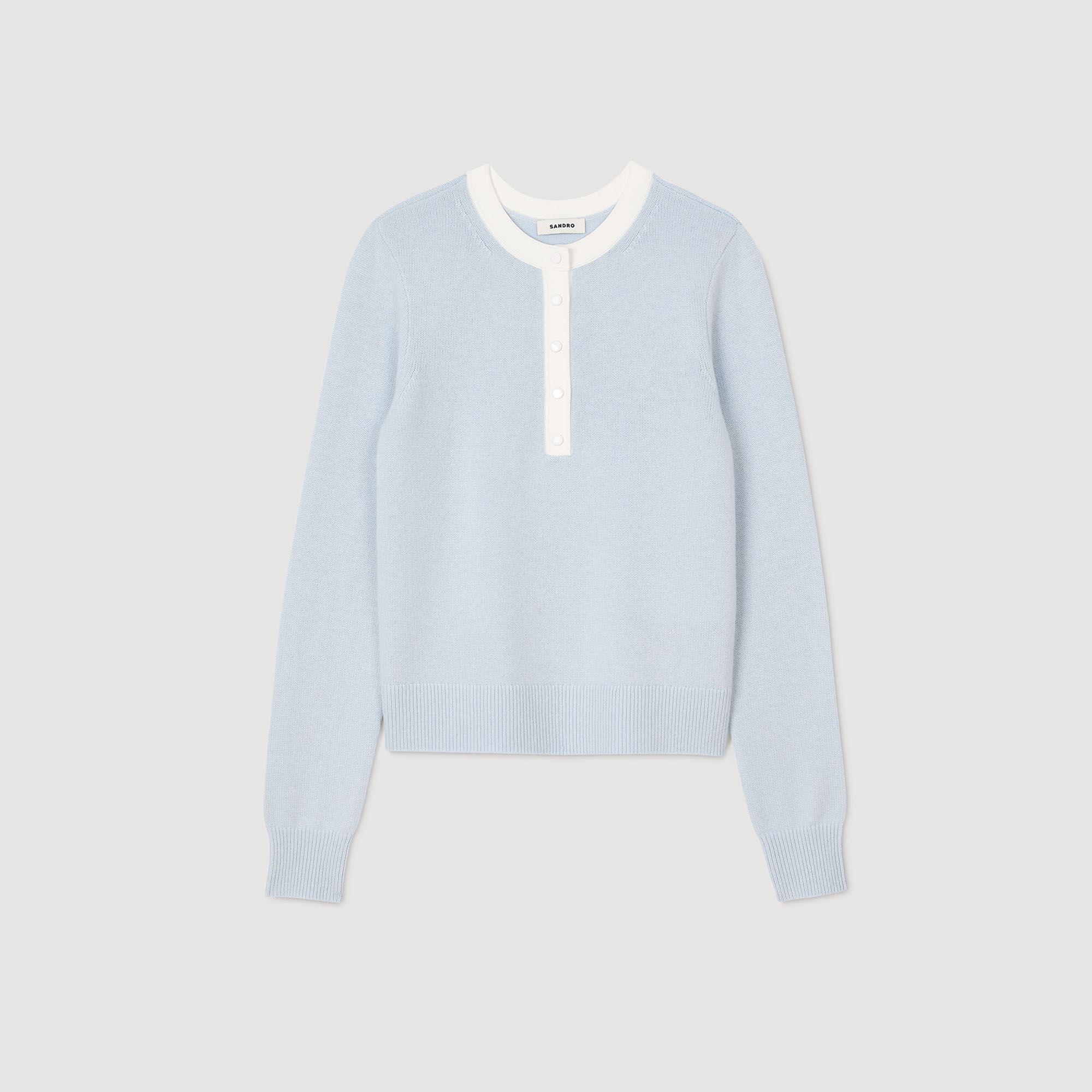 Pull bicolore en laine et cachemire 