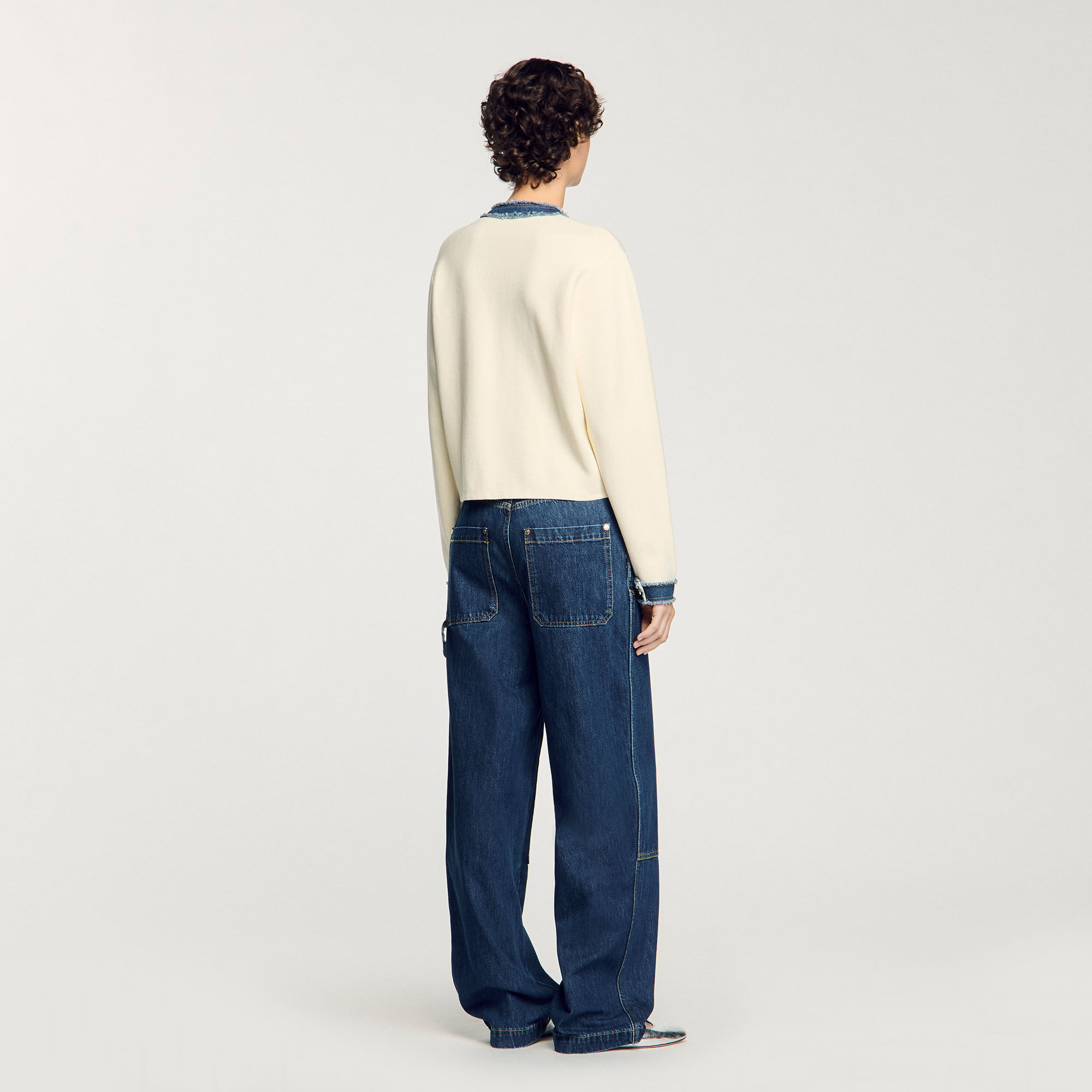 Cardigan à détails denim