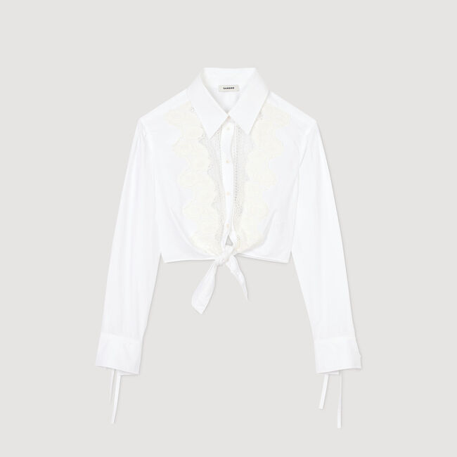 Chemise à plastron en dentelle