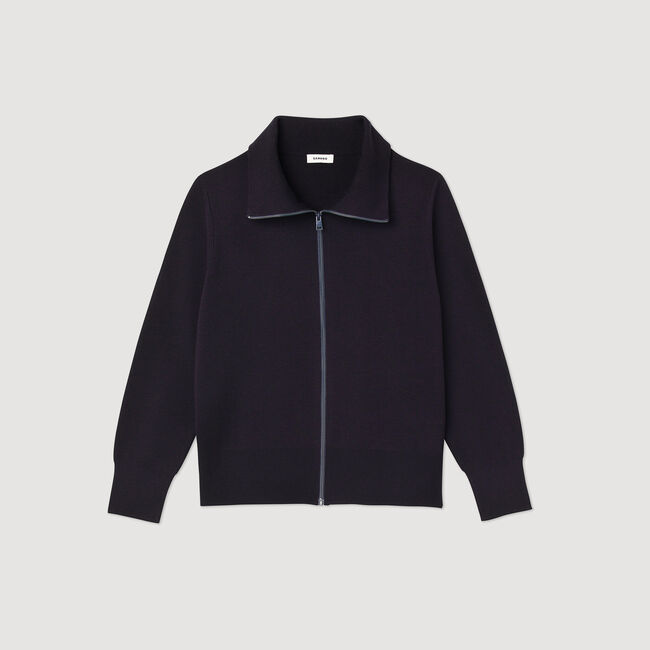 Cardigan zippé en laine