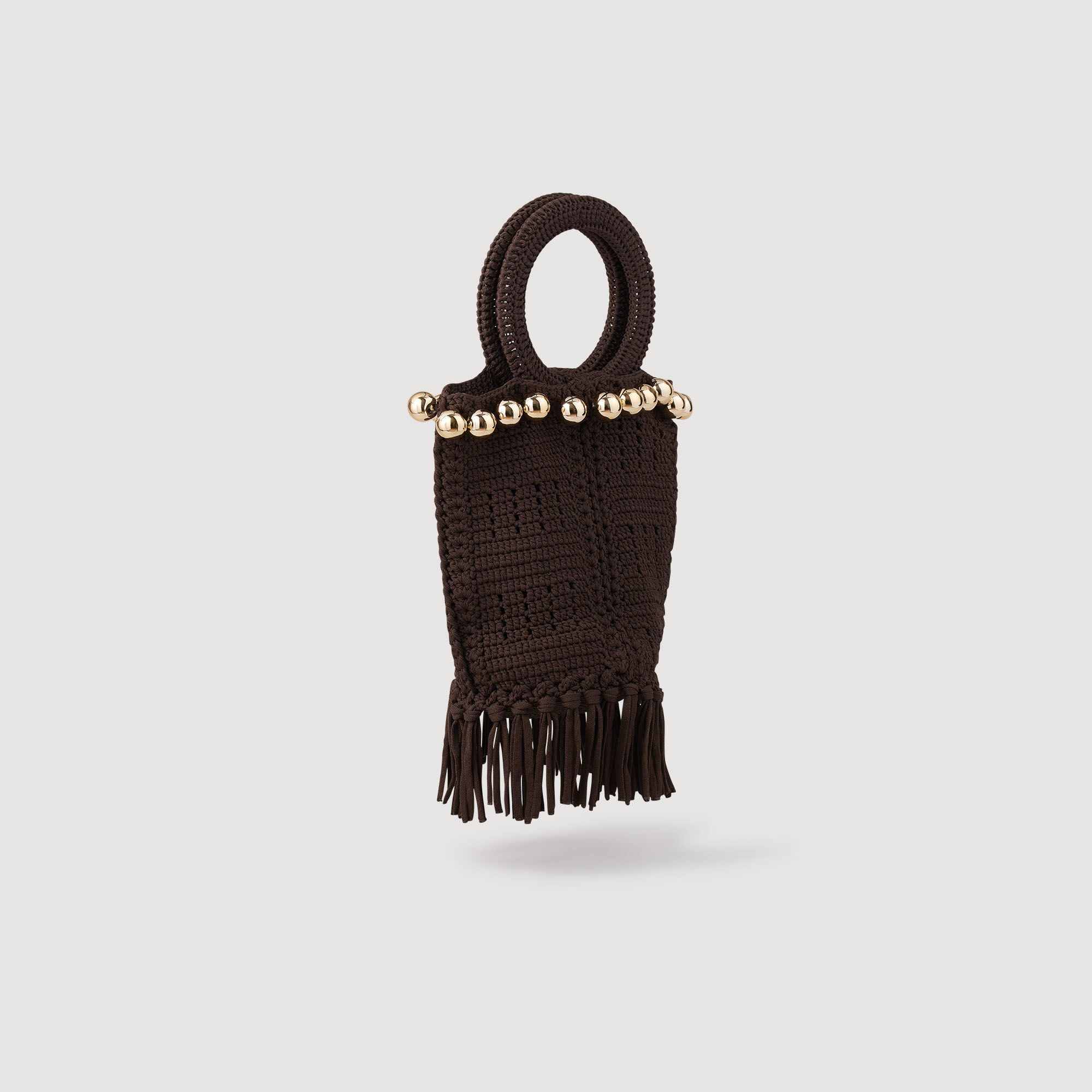 Petit sac en crochet perlé et frangé