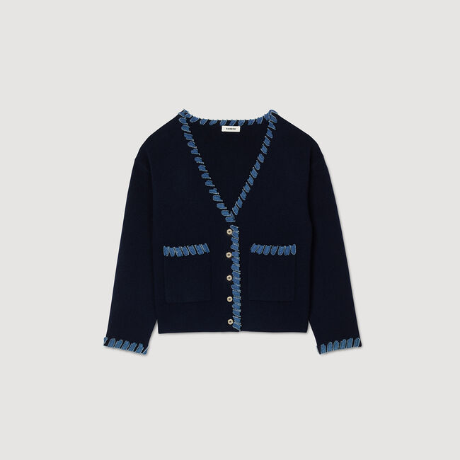 Cardigan à détails denim 