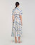 Robe midi en soie imprimé spirales