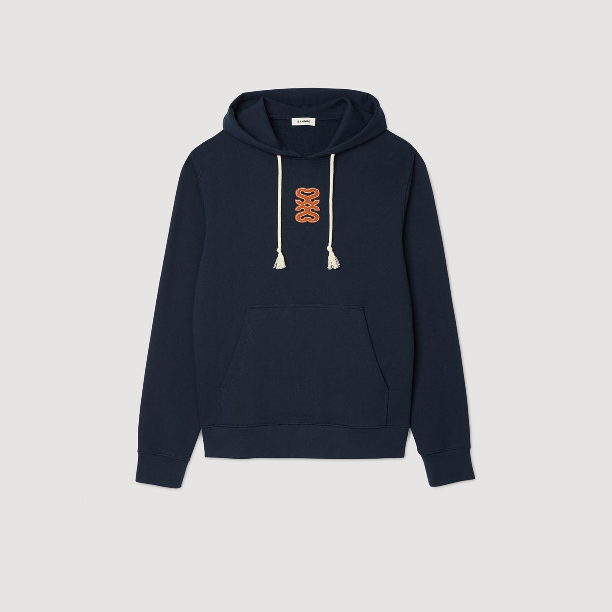 Sweatshirt à patch en cuir